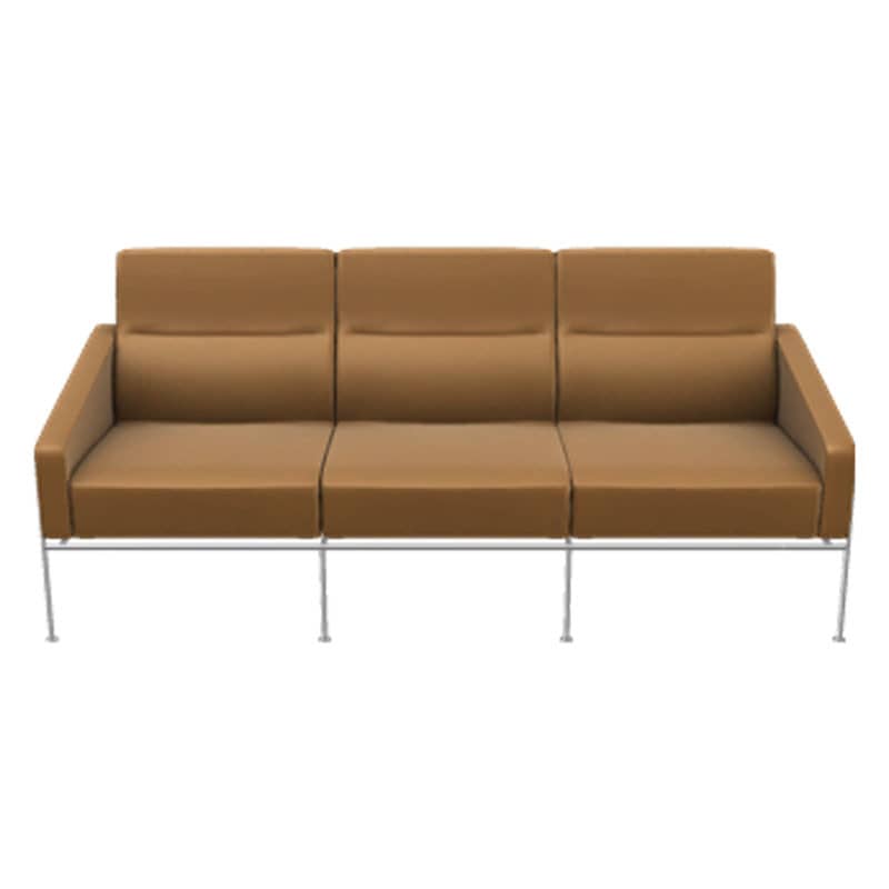 Fritz Hansen 3303 Sofa 3-Pers i brunt Læder